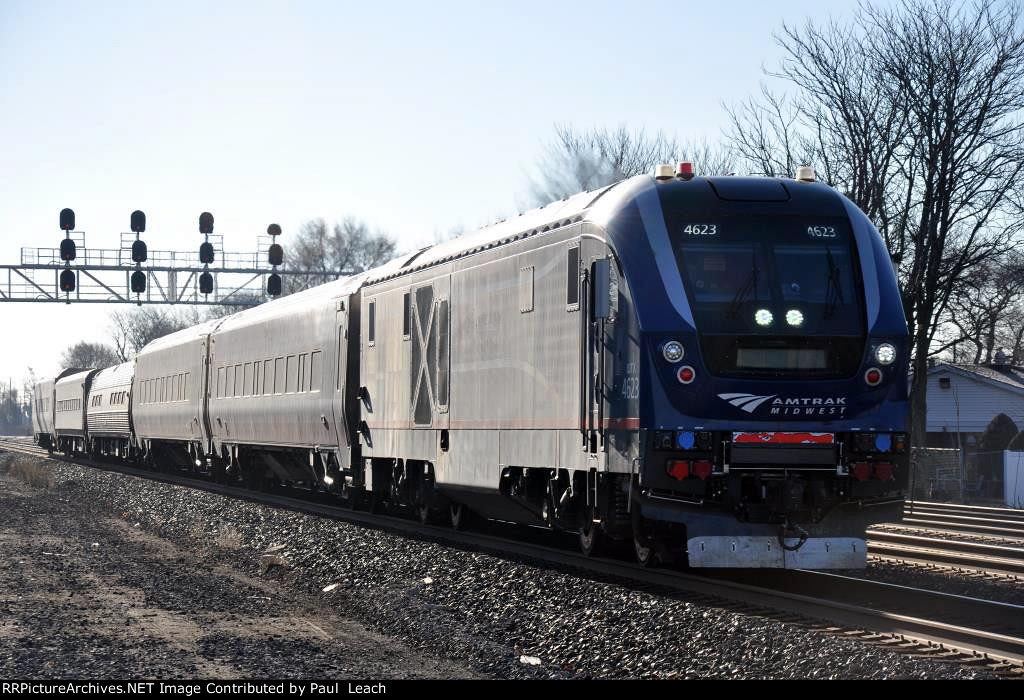 Eastbound "Wolverine" approaches the station